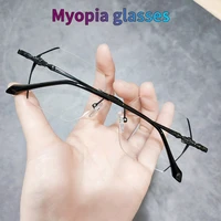 frameless eyeglasses anti blue light girls glasses ultralight nearsighted eyewear 100 to 500