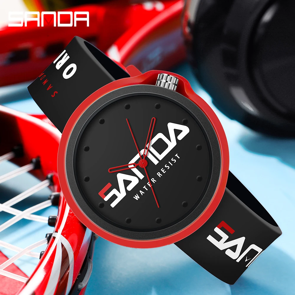 SANDA 2023 New Fashion Trend Womens Watches Watch Sport Style Silicone Strap Waterproof Women Quartz Watch Zegarek Damski 3200