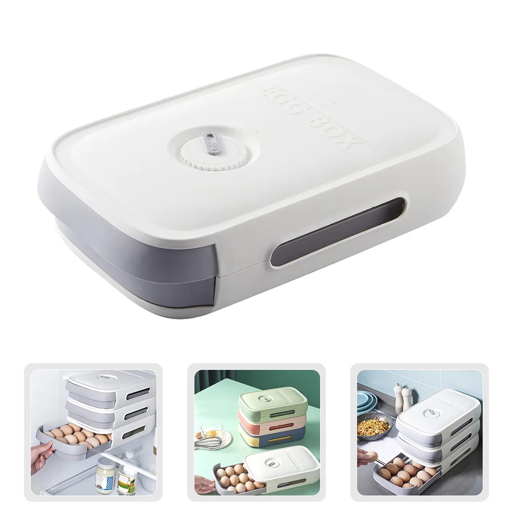 

Egg Storage Box Dispenser Container Refrigerator Egg Tray High Capacity Egg Box Container Pp Egg Carton Holder