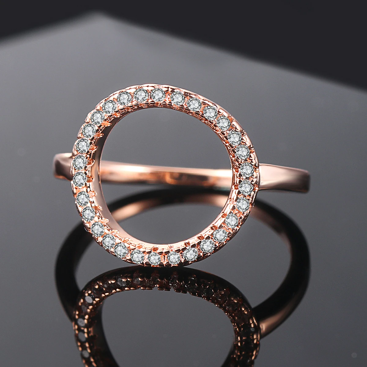 

Ring For Women Summer Circle Personality Sweet Gift Rose Gold Color All Size Fashion Jewelry
