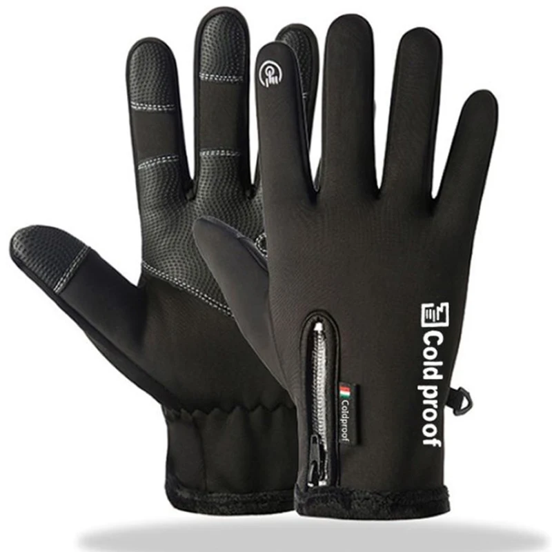 

Мужские зимние перчатки, водонепроницаемые термозащитные ветрозащитные теплые перчатки для сенсорных экранов, велосипедные спортивные перчатки для бега, пешего туризма, лыжного спорта