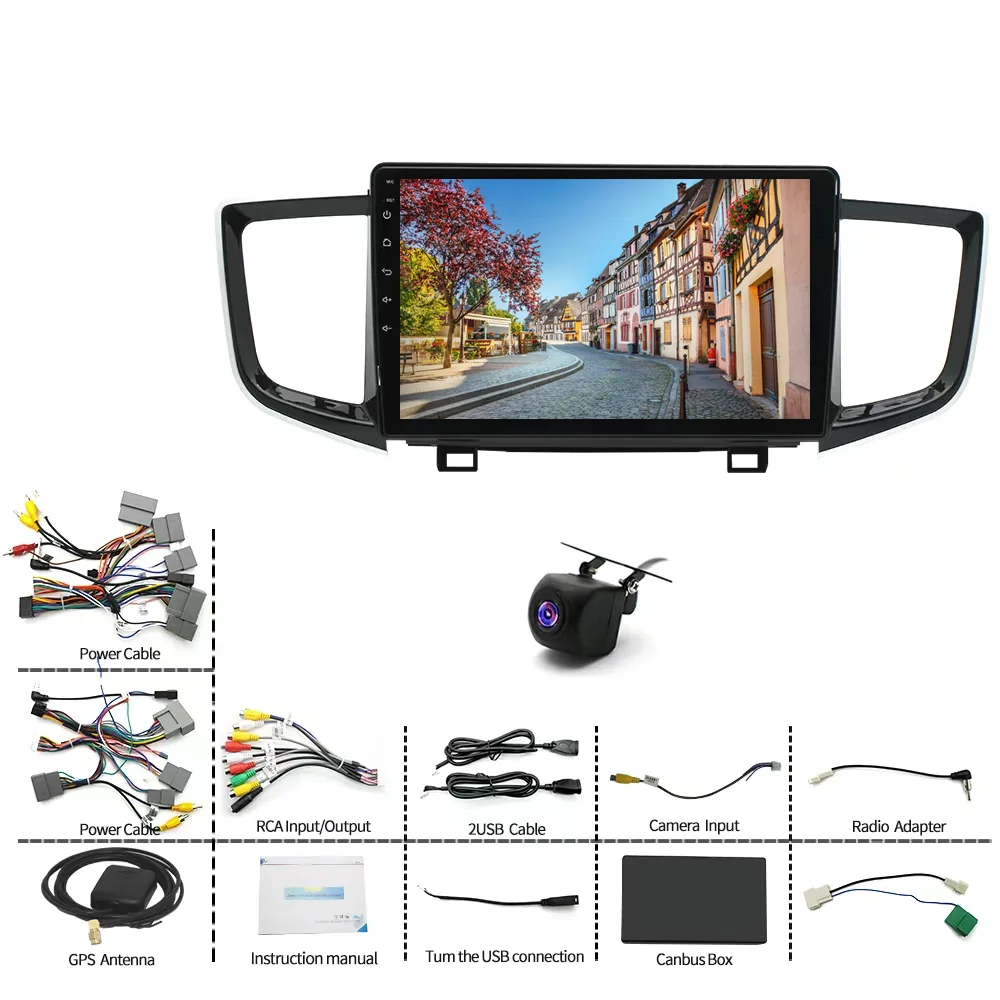 Фото 9-дюймовый Android 13.0 4 ГБ + 64 ГБ для Honda Pilot 2015-2020, автомобильный GPS-навигатор, мультимедийный плеер, радиомагнитофон, головное устройство Carplay №3