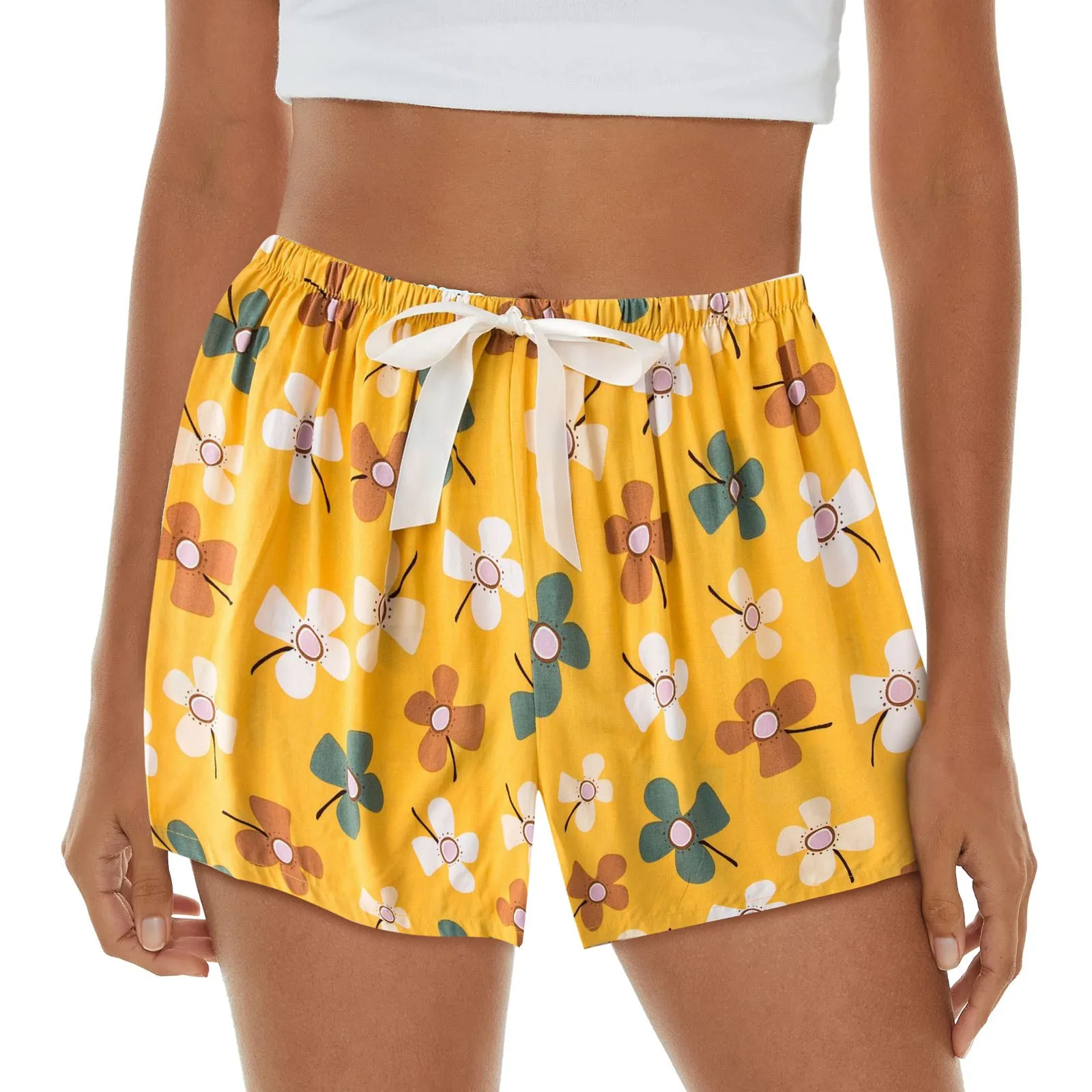 

Womens Pajama Shorts Soft Sleep Shorts Lightweight Printed Bow Girl Stretchy Pants Womens Pants Tan Investments Pants for Women