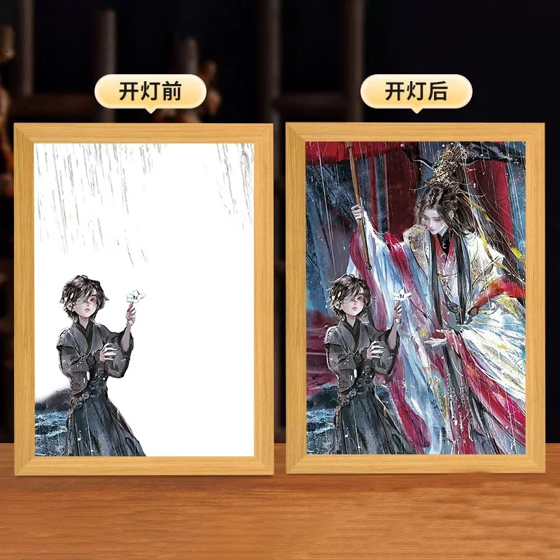 Аниме Фигурка Tian Guan Ci Fu светодиодная фоторамка искусство живопись дизайн ночная