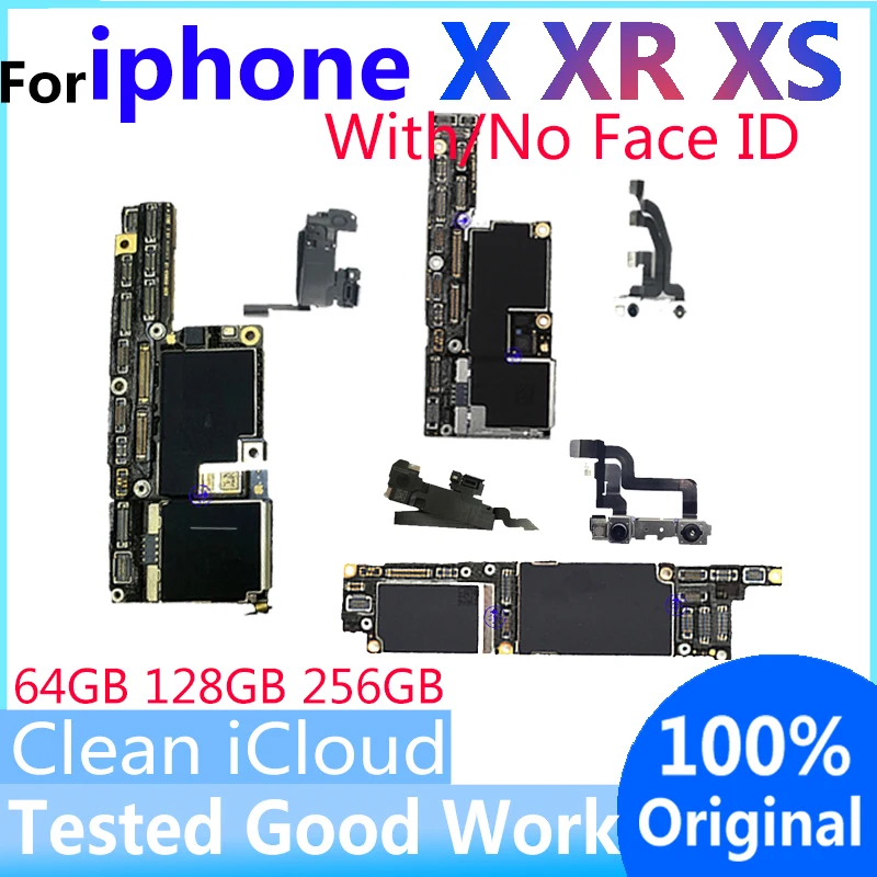 Original Free iCloud Motherboard For iPhone X 64GB 256GB Unlock Clean Board Mainboard Without/with Face ID iphone x enlarge