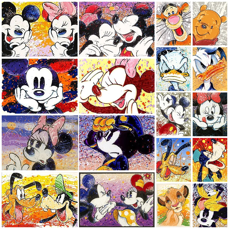 

Алмазная живопись 5D Disney, мультяшный Микки Винни, полная вышивка, вышивка крестиком, декор для детской комнаты, «сделай сам», подарки