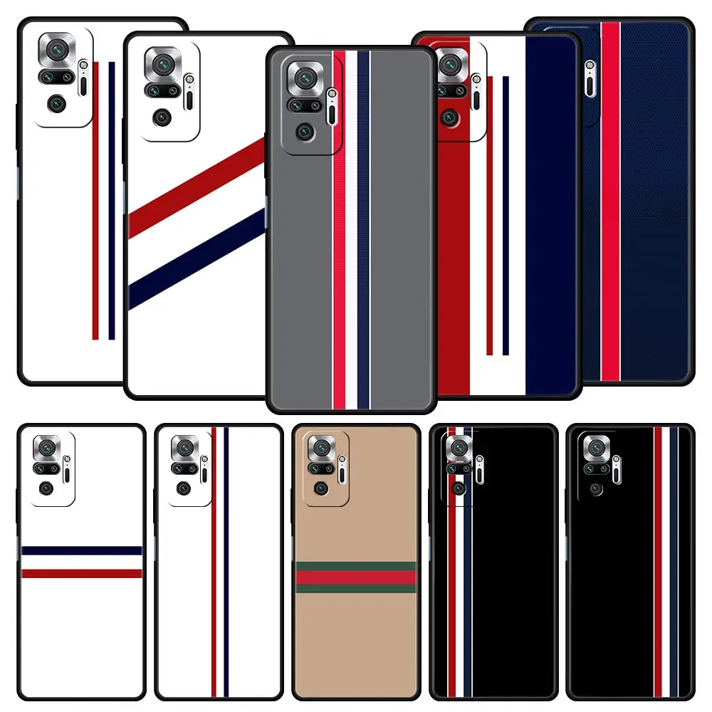 

Silicone Phone Case For Redmi Note 11 Pro+ 11T 10 10S 9S 9T 9A 9C 8 8T 8A 7 Case for Note 9Pro Cover Luxury Brand Tom Line Brown