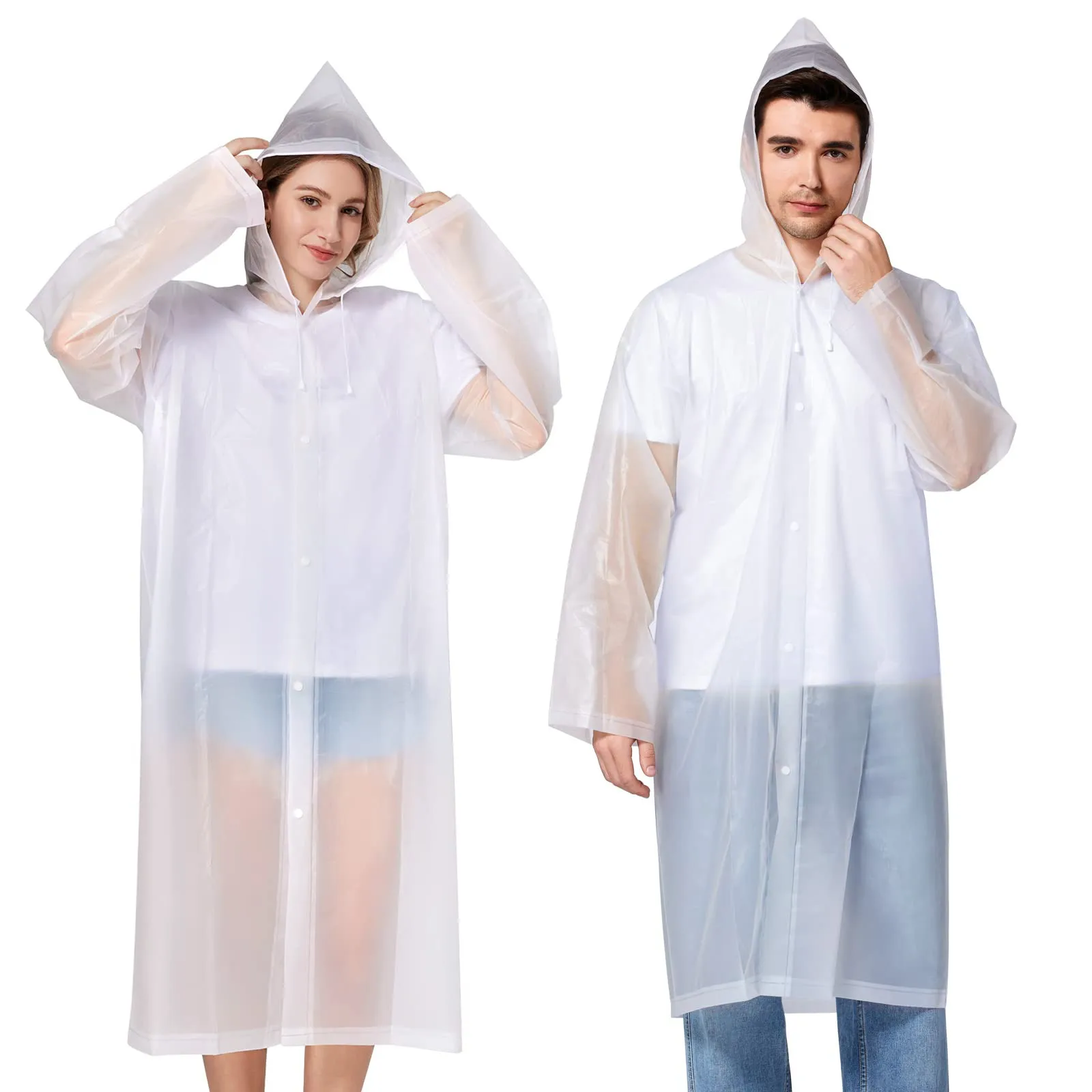 

Reusable Raincoats 2 Pack EVA Rain Ponchos For Adults Kids Rain Coats With Hood For Women Men Girl Boy Dolphin Windbreaker