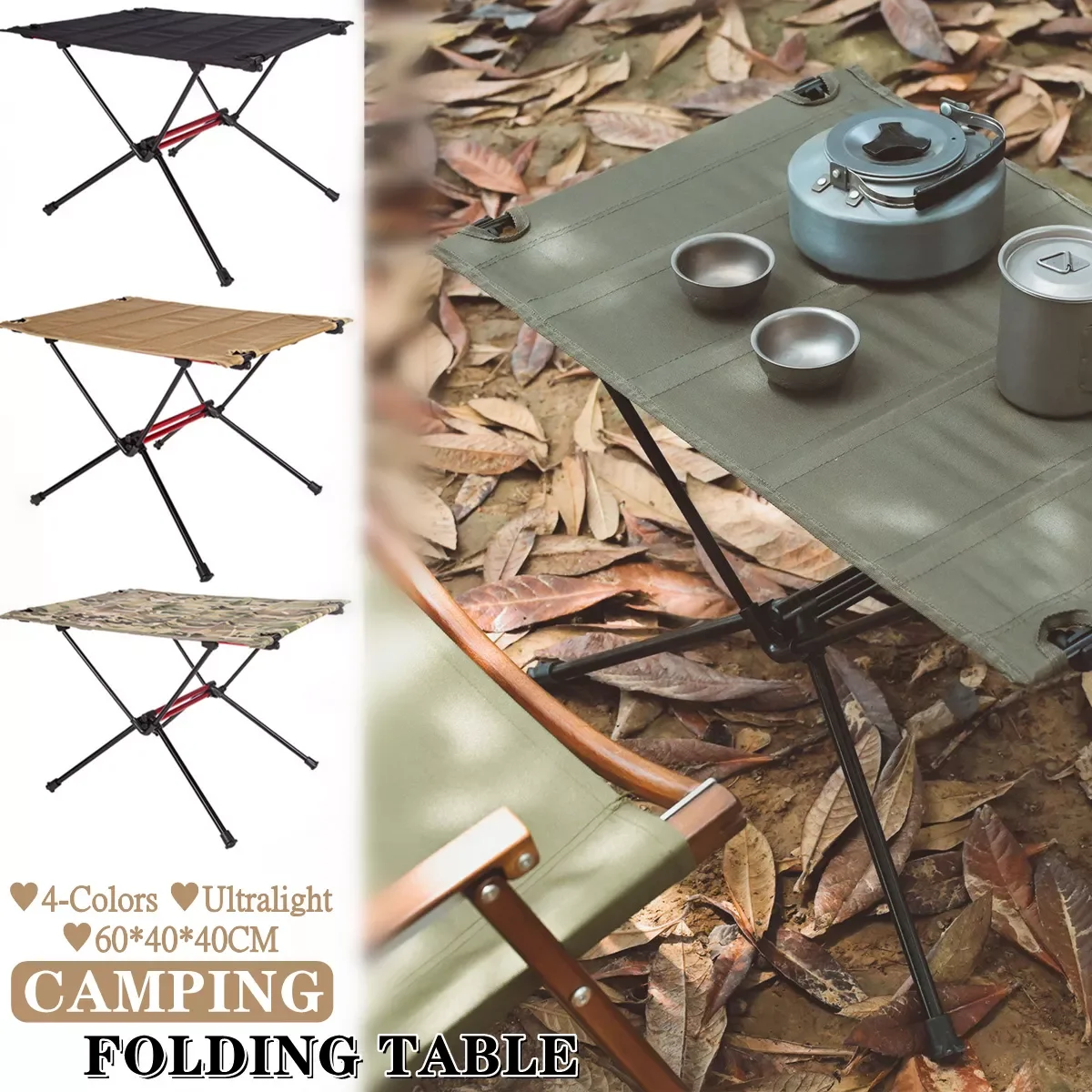 

Portable Camping Table Aluminium Ultralight Outdoor Folding Table Computer Bed Desk for Travel Picnic BBQ Camping Foldable Table