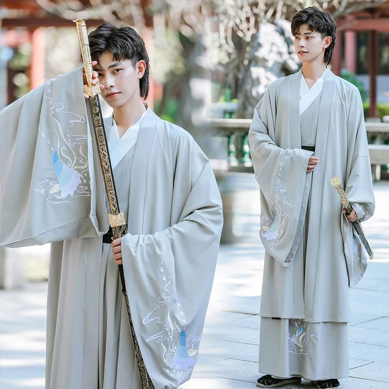 Chinese Hanfu Ancient Traditional Clothing for Men Stage Folk Dance Costume National Cosplay Performance |