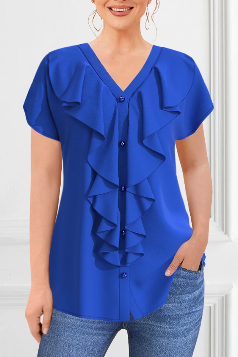 

Модная женская футболка большого размера, шифоновая декоративная Женская одежда с принтом на пуговицах, Женский Топ оверсайз, Женская плис...