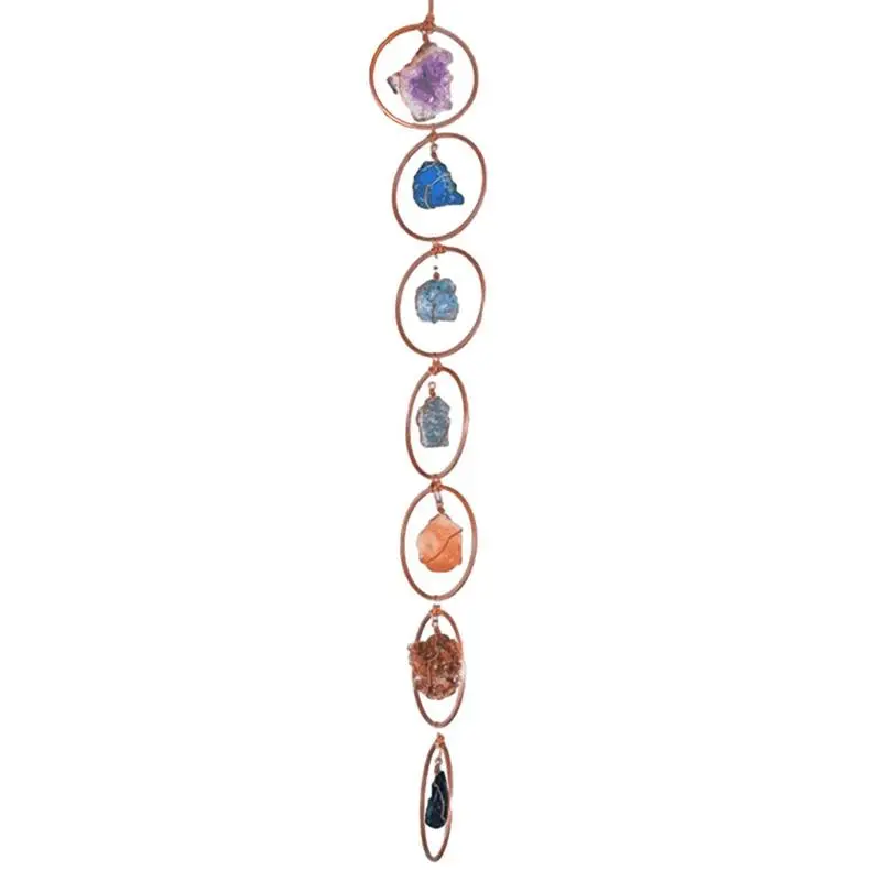 

Crystal Gemstone Wall Decor Large 7 Chakras Raw Crystal Gemstones Wall Decorations Window Hanging Ornaments Christmas Gifts
