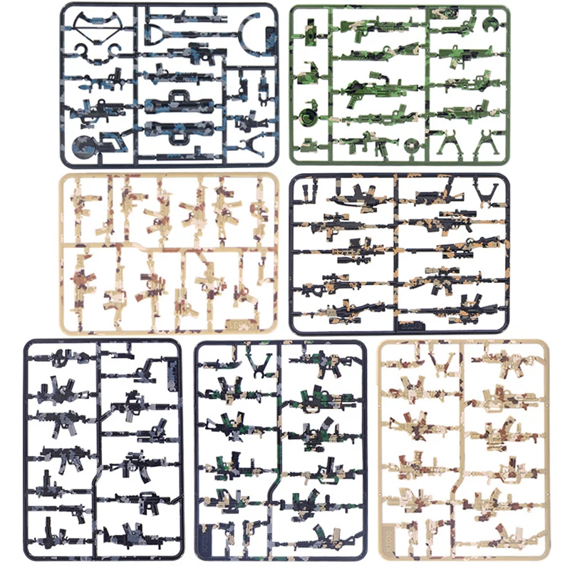 Военное оружие камуфляжные аксессуары WW2 армейский пистолет строительные блоки фигурки кирпичи части Сборная модель обучающие игрушки для подарка
