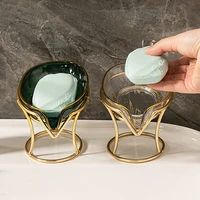 1pc 2022 new light luxury style creative soap box bathroom toilet household drain free perforated soap rack soap dish tray