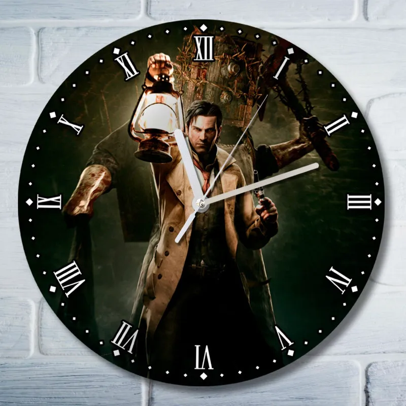 Настенные часы УФ с ярким рисунком игры The Evil Within (эвил вивин рувик джулия лаура