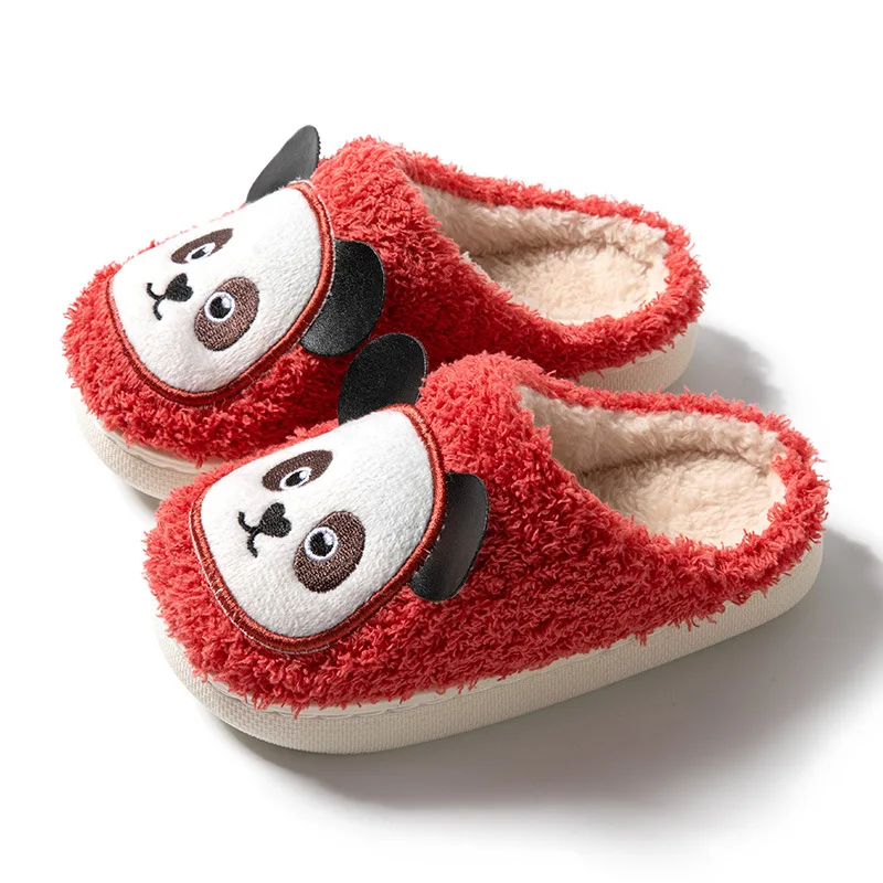 2023 New Winter Indoor Panda Children Slippers Home Cartoon Women Slippers Warm Non-slip Parent-child Family Shoes Kids BABI Fur
