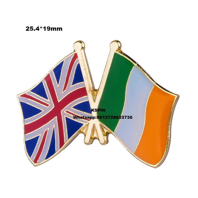 

UK Jack Ireland Flag Lapel Pin International Travel Pins Collections Flag Badge Friendship Country Flag