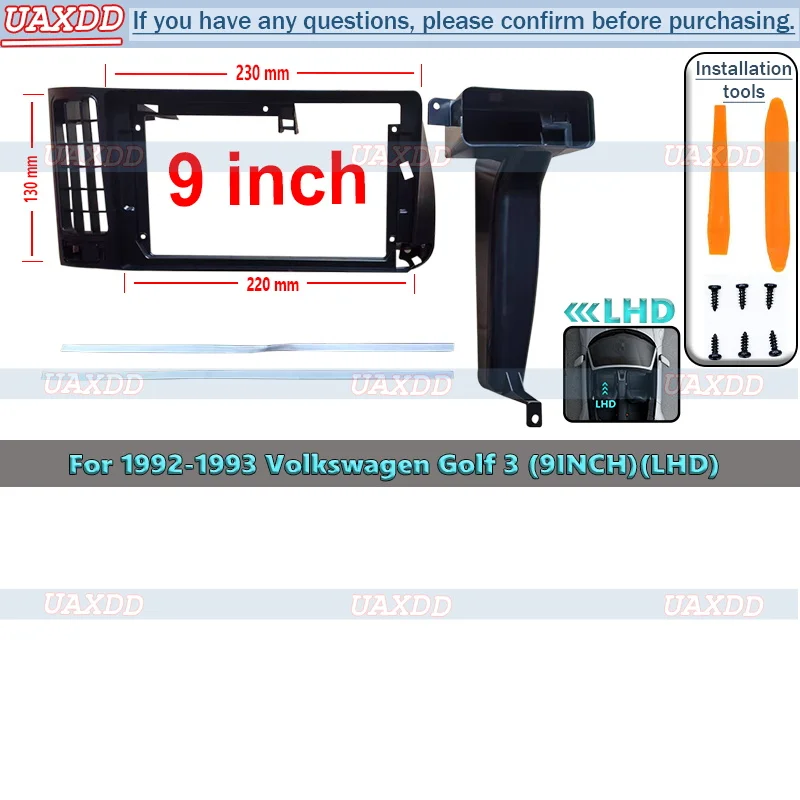 

2 Din автомобильная внутренняя стереосистема Android для Volkswagen Golf 3 1992-1993 годов 9 дюймов с рамкой LHD Комплект панели Центральный кабель видеобокс