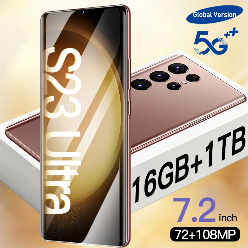 

Смартфон S23 Ultra на Android 13, 7,2 дюйма, 6800 мАч, 16 + 1 ТБ