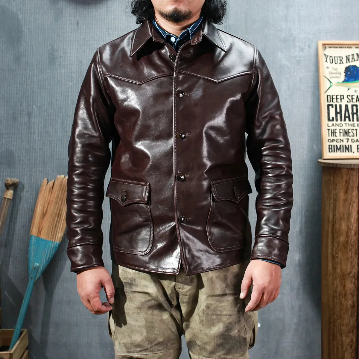 

SDC1750 Asian Size Men's Slim Vintage Genuine Italian Tuscany Cow Leather Storm Rider Jacket