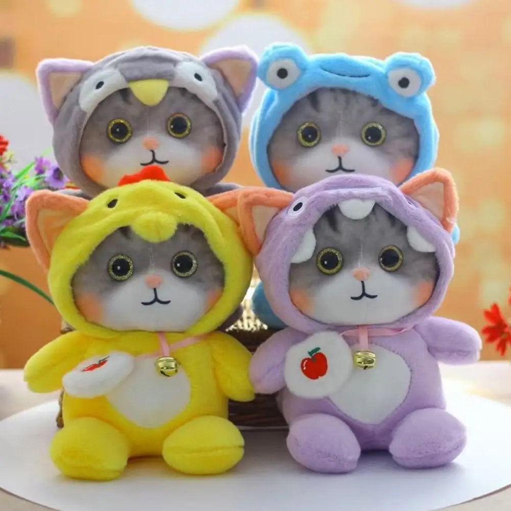 

25 см креативные игрушки для кошек кавайные плюшевые животные одежная кошка кукла колокольчик игрушки для дома сопровождающие Рождество Де...