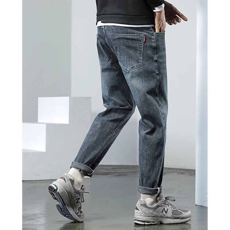 Men Clothing 2022 New Pattern Recreational Vintage Elastic Black Jeans Straight Cylinder Large Loose Cargo Pants Autumn Female