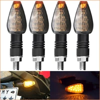 new 4pcs 12v universal motorcycle led turn signal light indicators amber blinker light flashers lighting motorcycle accessories