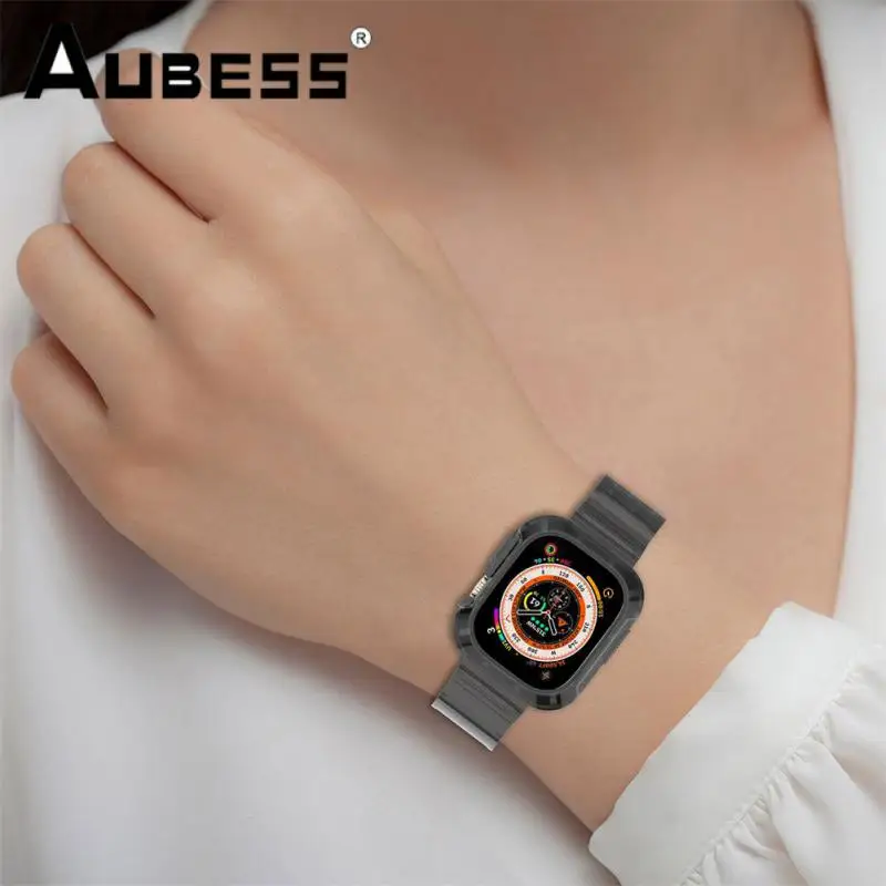 

Ремешок для умных часов из ТПУ и силикона для Apple Watch, ультрапрозрачный ремешок для часов «ледник», ремешок для браслета «Все в одном», сменный ремешок