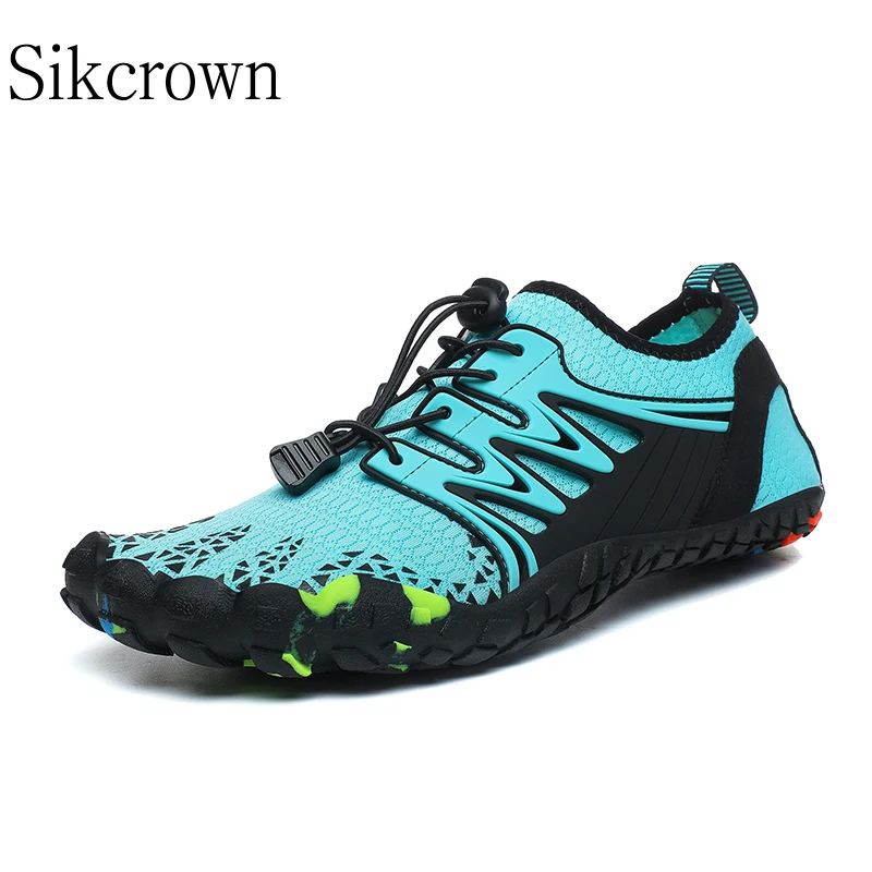 Blue Non-slip Water Shoe Woman Men 5 Finger Shoes Upstream Quick Dry Aqua Breathable Hiking Wading Sneakers Beach Surfing Riding