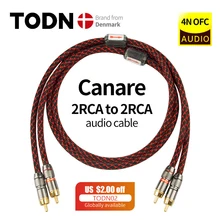 Canare 1 pair RCA audio cable 2 RCA to 2 RCA Interconnect Cables HIFI Stereo 4N OFC Male to Male For Amplifier DAC TV car audio