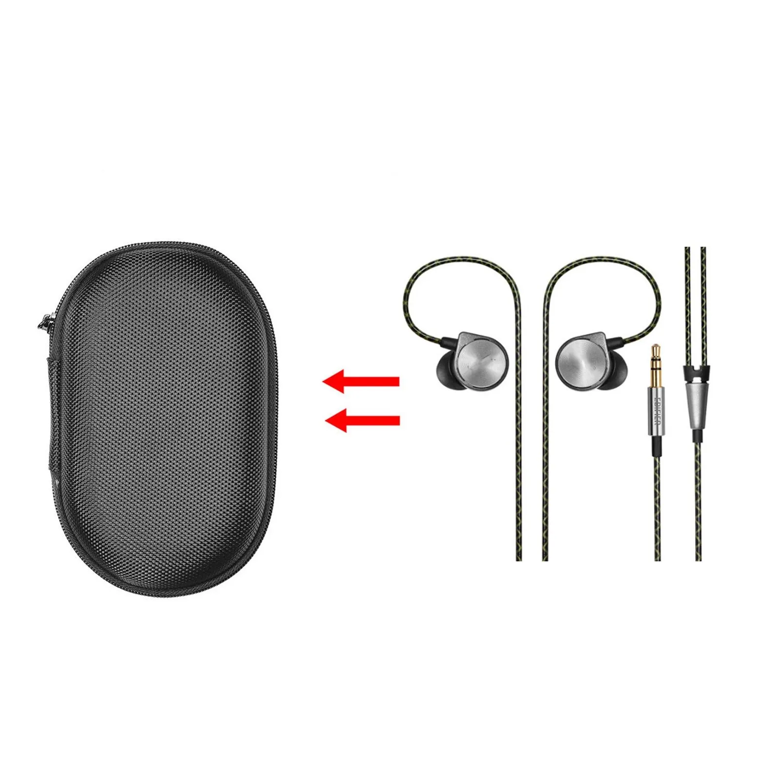 

Совместим с проводными наушниками EDIFIER 97, водонепроницаемая Портативная сумка для хранения, Aux и адаптер зарядного устройства, совместим с ...