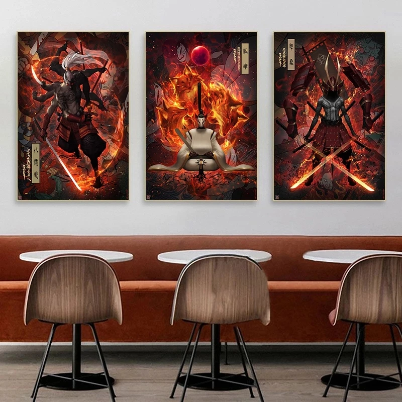 Современная иллюстрация самурая и фантазия Самурай из светлого тумана 5D DIY