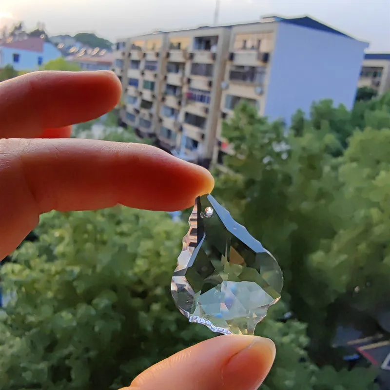 38 мм K9 оптический прозрачный кристалл двухсторонние кленовые листья ловец