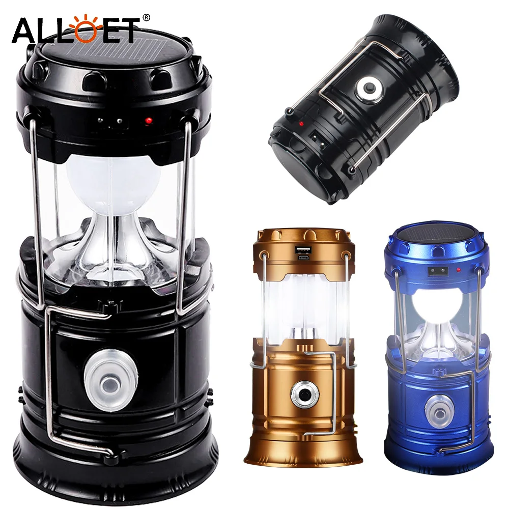 

1Pcs Solar LED Portable Lantern Telescopic Torch Outdoor Camping Emergency Tent Lamp USB Charging Durable for Cave Exploration
