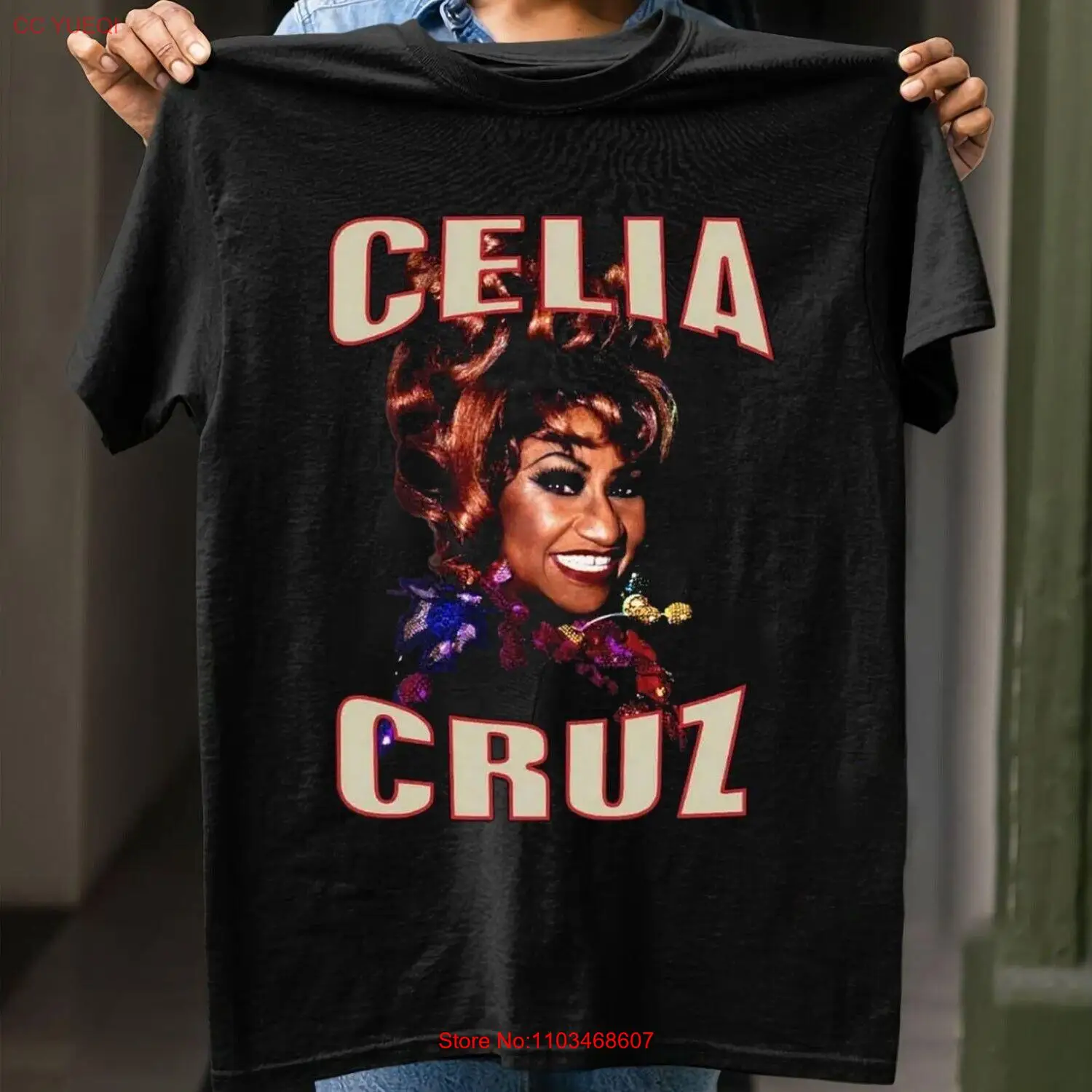 Celia Cruz Music Star Хлопковая черная рубашка унисекс всех размеров в полный размер