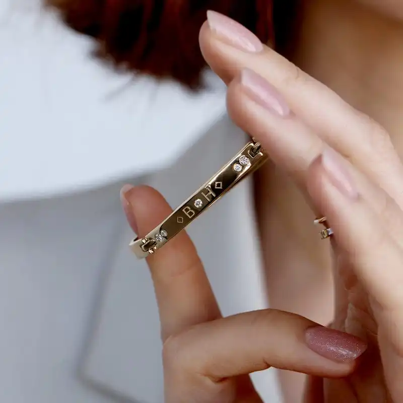 

Personalized S925 Sterling Silver Diamond Initial Bracelet