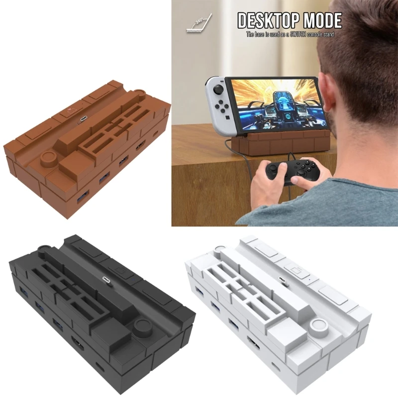 

HDMI-compatible Video Converter For Switch/Switch OLED Console Multi-function HDMI-compatible Adapter Base with Game Card Slot