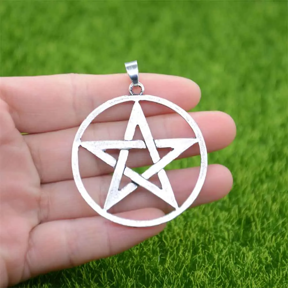 

Nostalgia Supernatural Pentagram Pendant Pentacle In Circle Necklace Wicca Pagan Amulet Witch Protection Star Talisman Jewelry