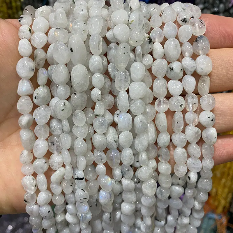 100% натуральный черный лунный камень бусины из драгоценных камней неправильной