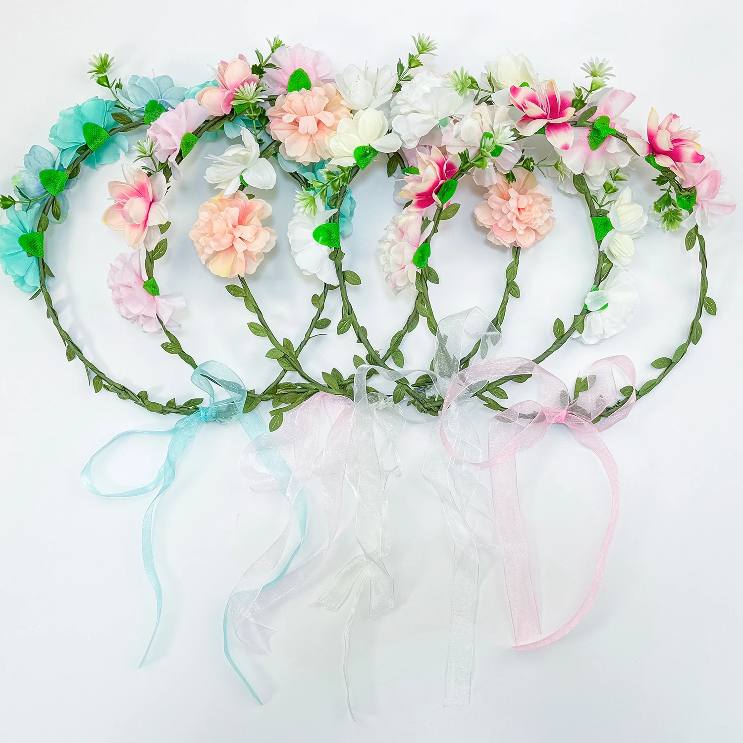 Женский элегантный цветочный венок с регулируемой лентой 1 шт.