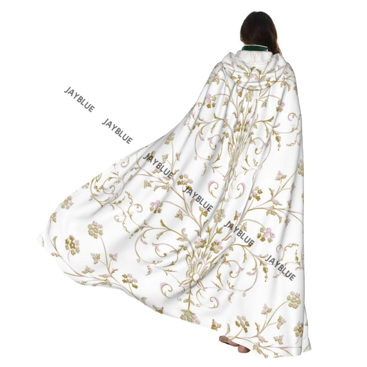 Золотой плащ с капюшоном в стиле барокко полиэстер унисекс накидка ведьмы