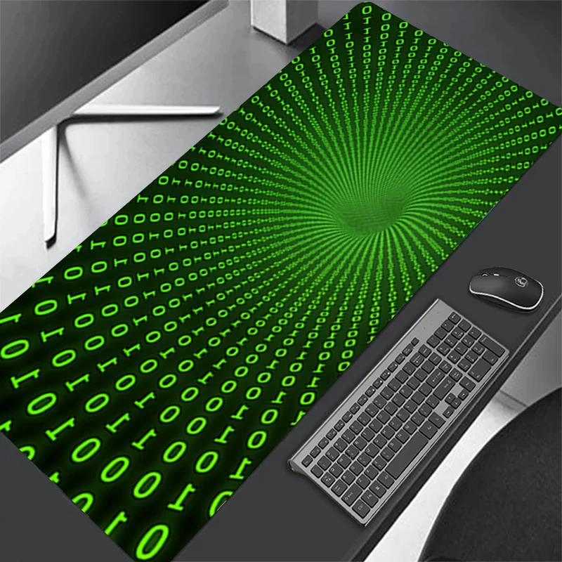 

Mause Pad Gamer Matrix Binary Code Rubber MousePads Deskmat Desktop Table Mat Pc Gaming Computer Desk Protector Cool Accessories