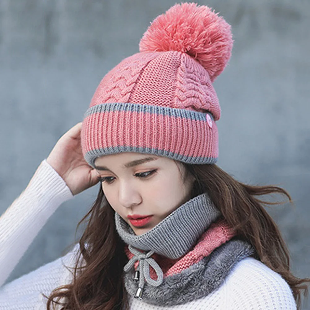 

3 шт., женские вязаные флисовые шапки-бини