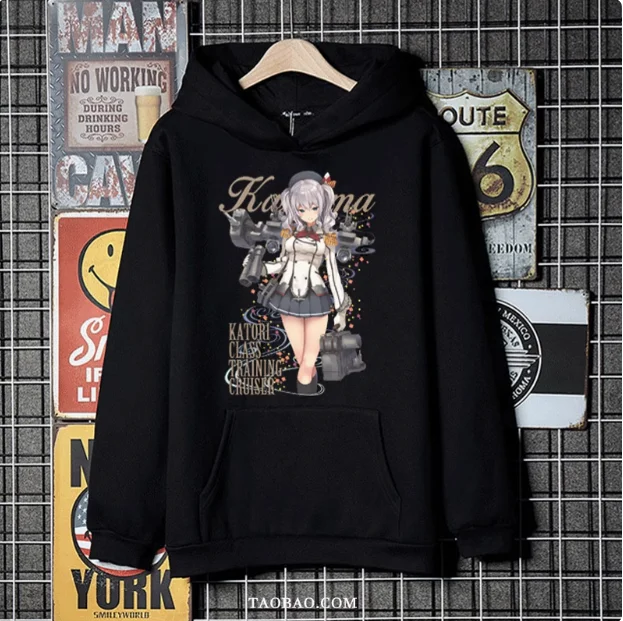 Аниме Kancolle Kashima Толстовка с капюшоном Косплей Осень Зима Мужчины Женщины Пальто