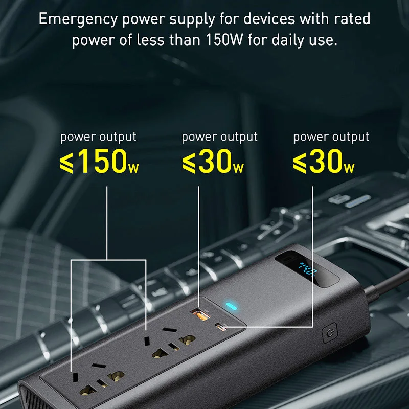 Автомобильный инвертор Xiaomi Baseus адаптер питания USB Type C автомобильный