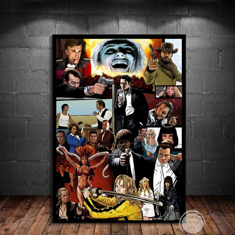 Толстая художественная картина Убить Билла персонажа фильма плакат Принт гангстеры фото холст картина настенное искусство картины для гостиной домашний декор