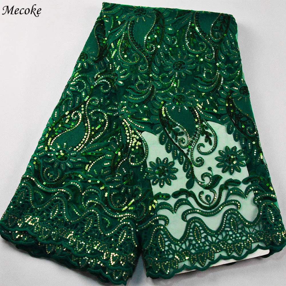 

2022 new sale African net lace high quality Nigerian French lace fabric Emerald cord lace Net Lace and Swiss lace party dress