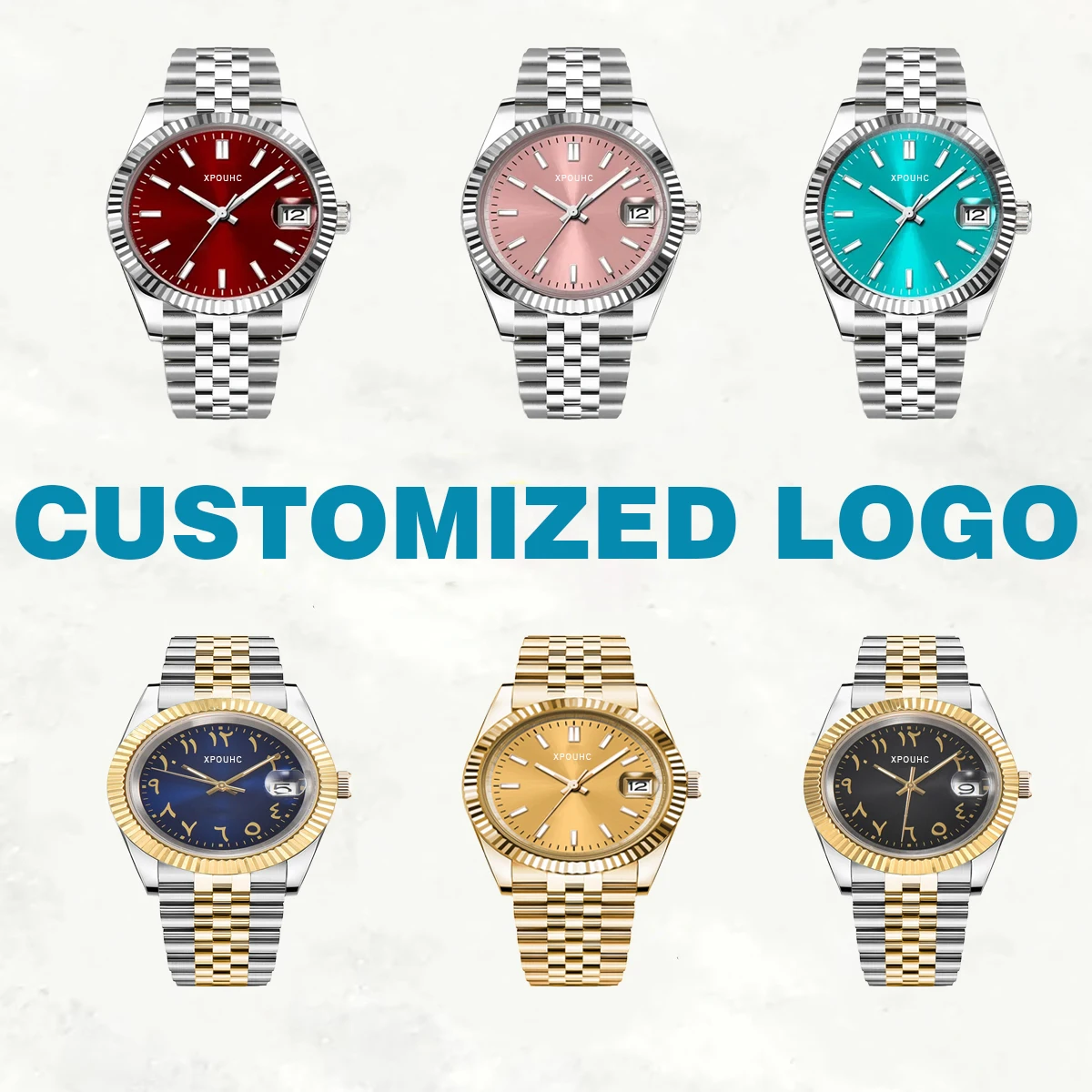 Часы NH35 на заказ Поддержка индивидуального логотипа Сапфировое стекло Корпус из