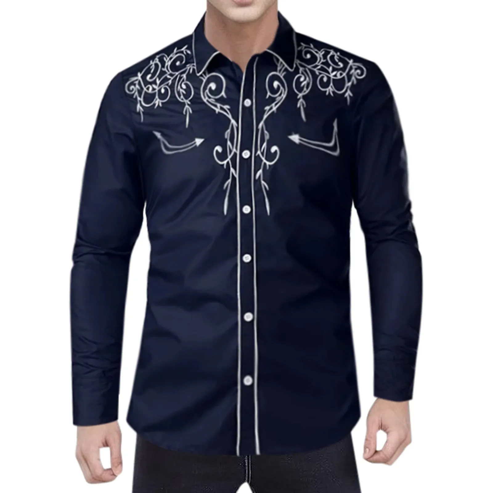 

Рубашка мужская с отложным воротником, Повседневная Блузка на пуговицах, с длинным рукавом, с 3d Цифровым принтом, весна-осень