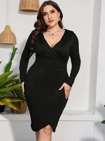 2022 plus size women clothing solid color fashion v neck dress casual street for summer women sexy party dresses